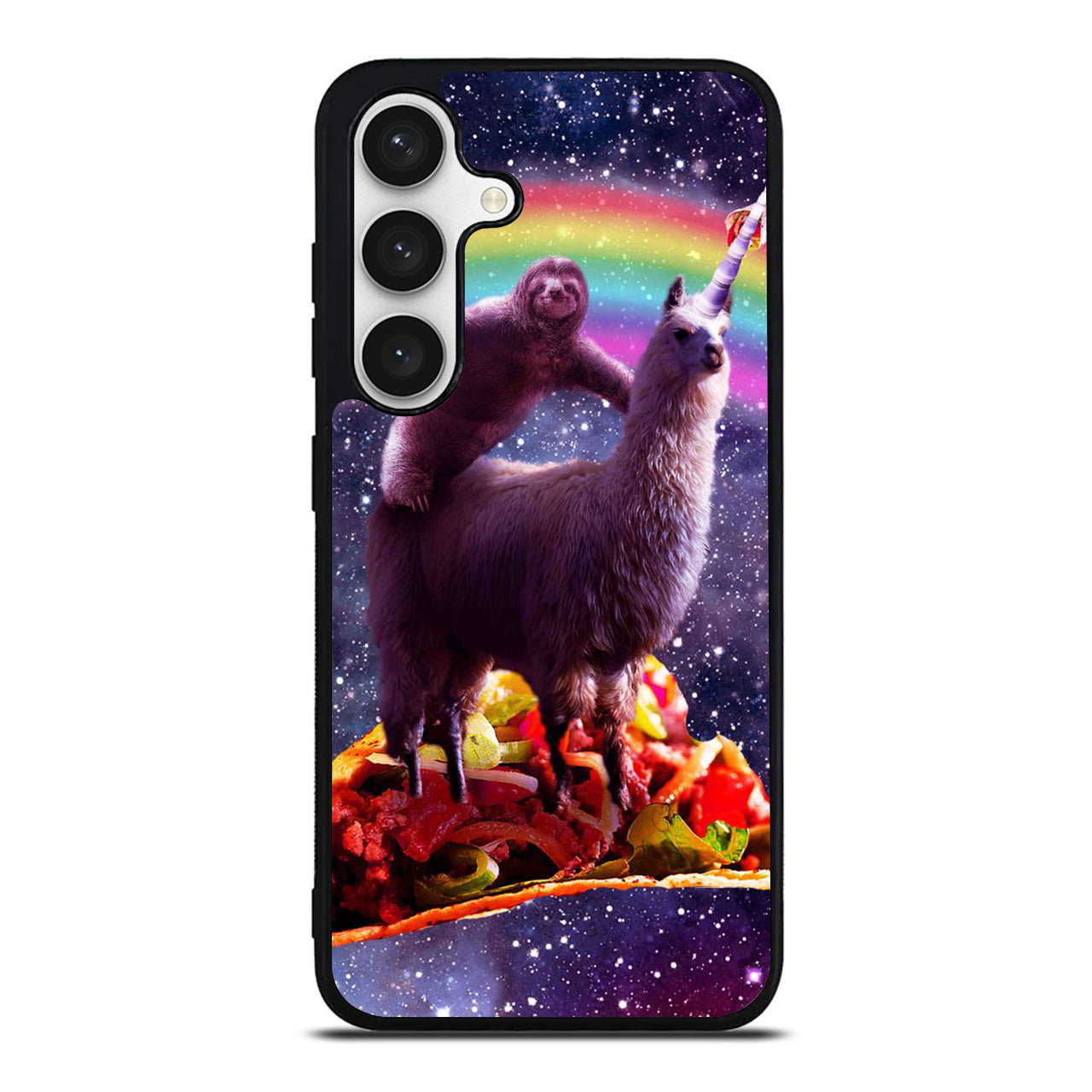 LLama And Sloth On Space Samsung Galaxy S24 FE Case