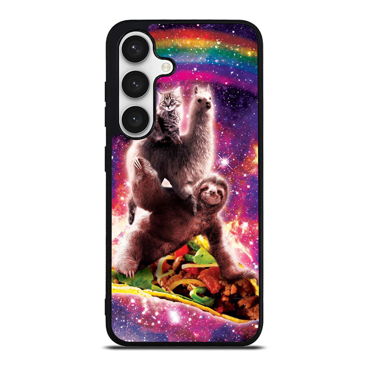 LLama Sloth And Cat Playing Together Samsung Galaxy S24 FE Case