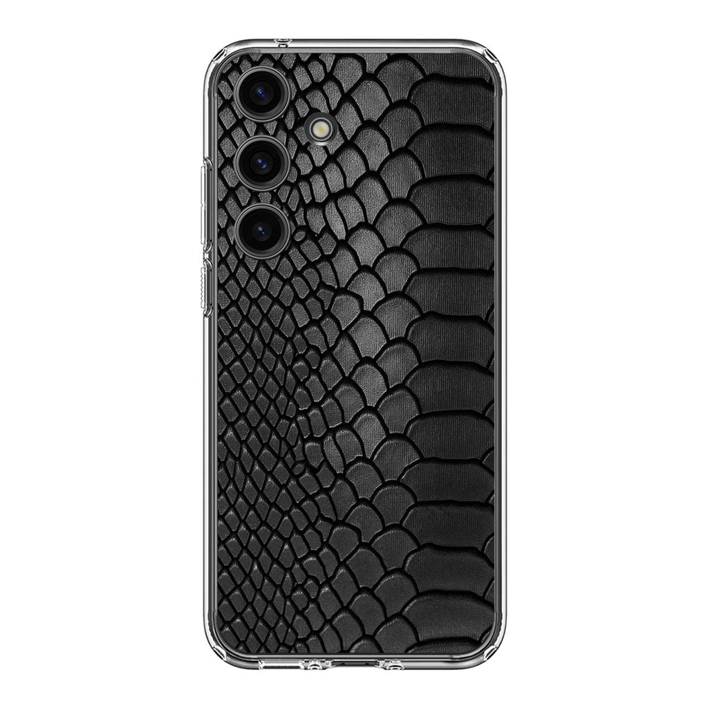 Black Snake Skin Texture Samsung Galaxy S24 FE Case