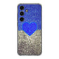 Love Glitter Blue and Grey Samsung Galaxy S24 FE Case