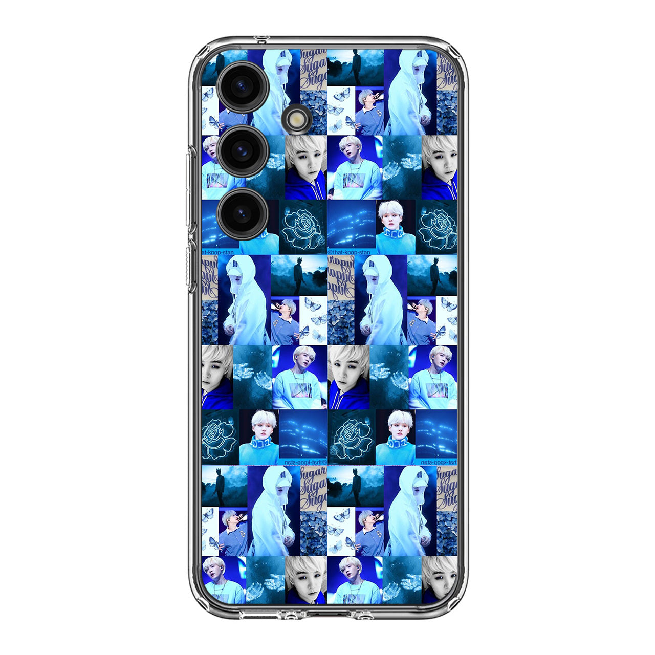 BTS Suga Blue Aesthetic Collage Samsung Galaxy S24 FE Case