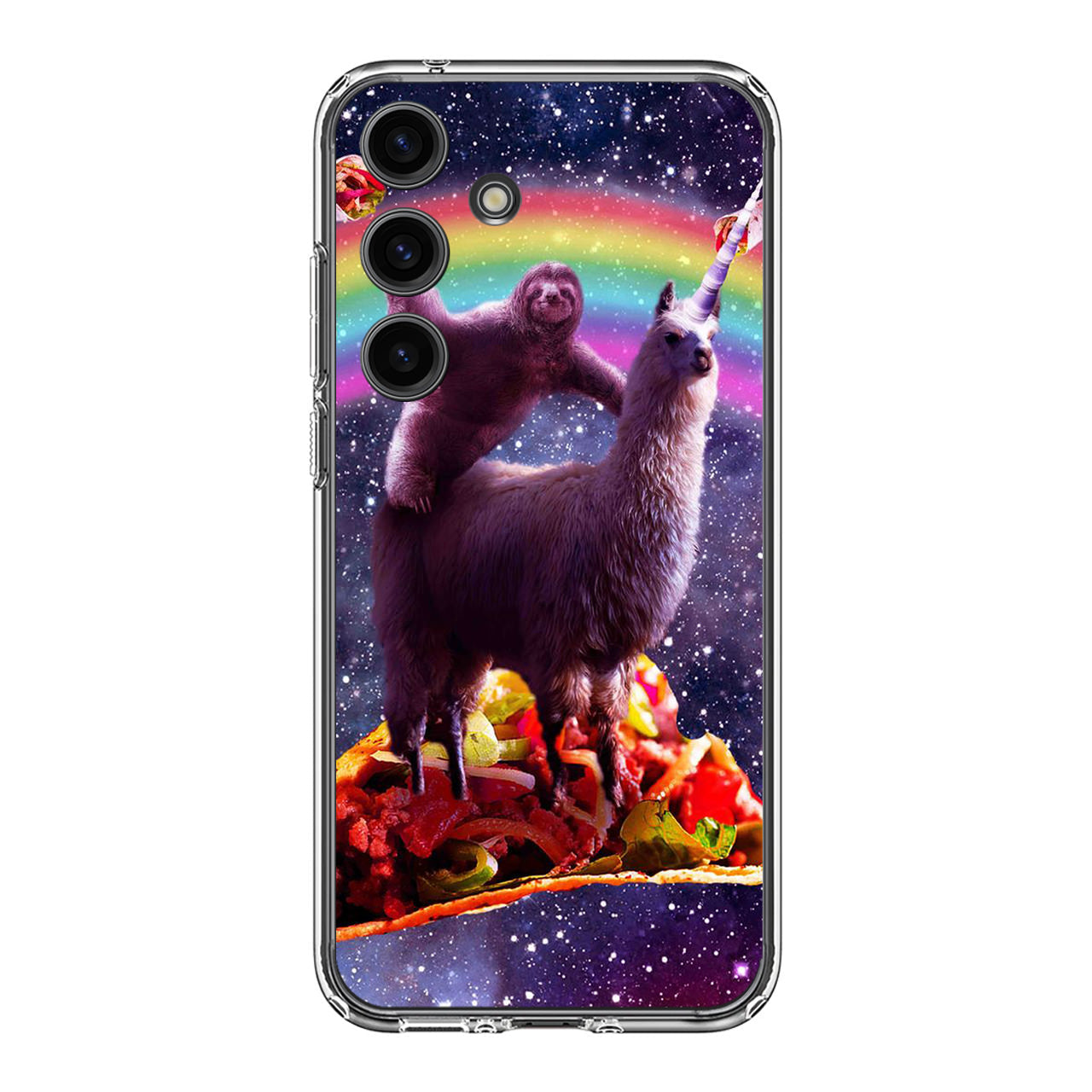 LLama And Sloth On Space Samsung Galaxy S24 FE Case