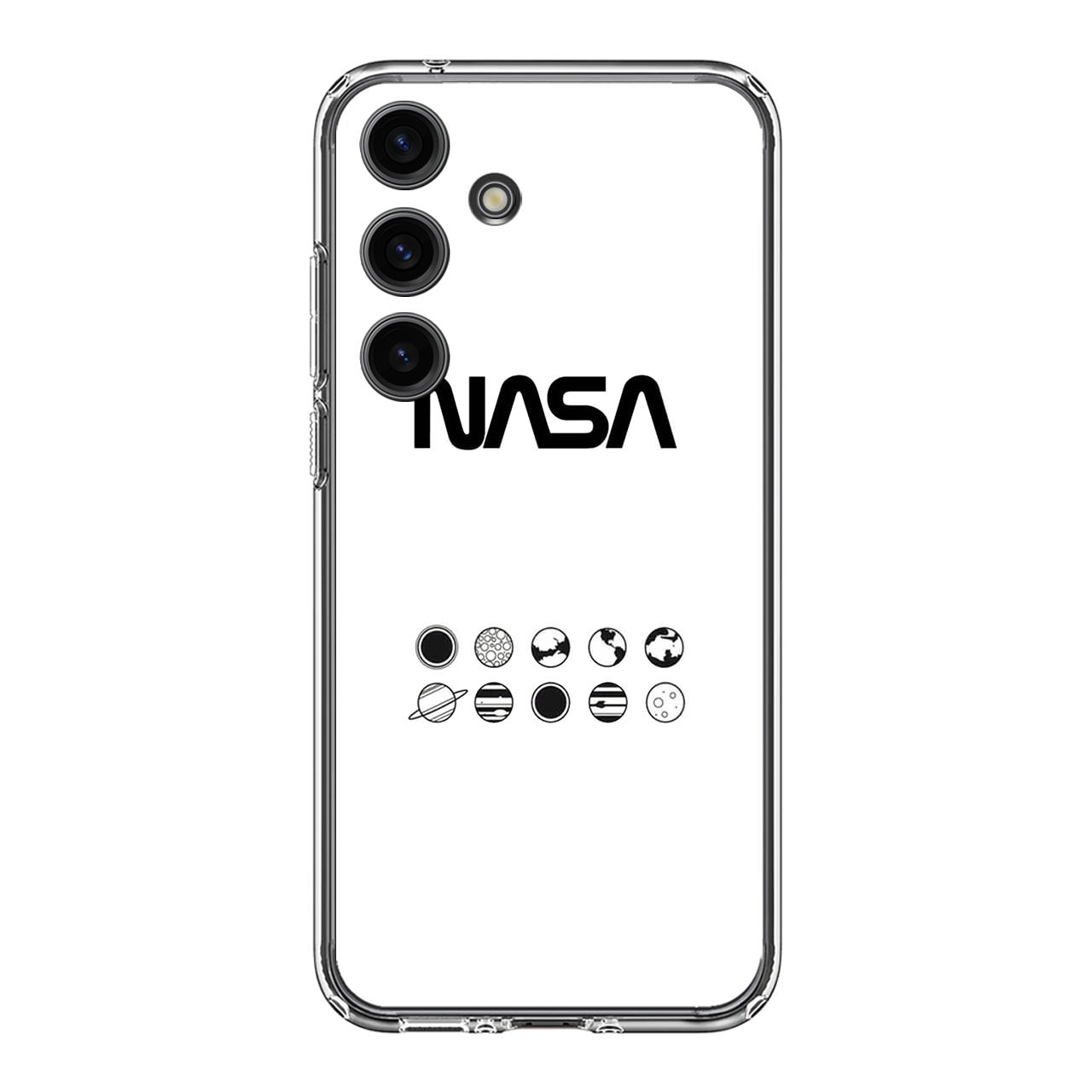 NASA Minimalist White Samsung Galaxy S24 FE Case