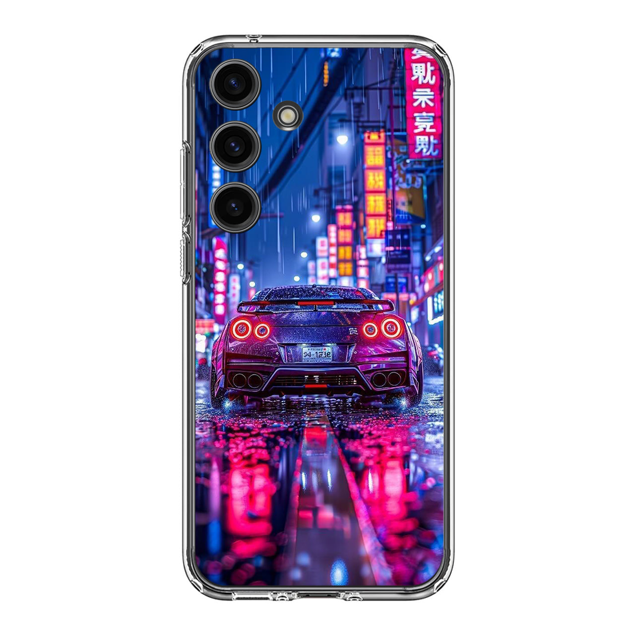 Neon Midnight Drift Tokyo Rain Samsung Galaxy S24 FE Case