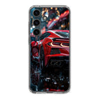 Red Sport Car in the Rain Samsung Galaxy S24 / S24 Plus Case