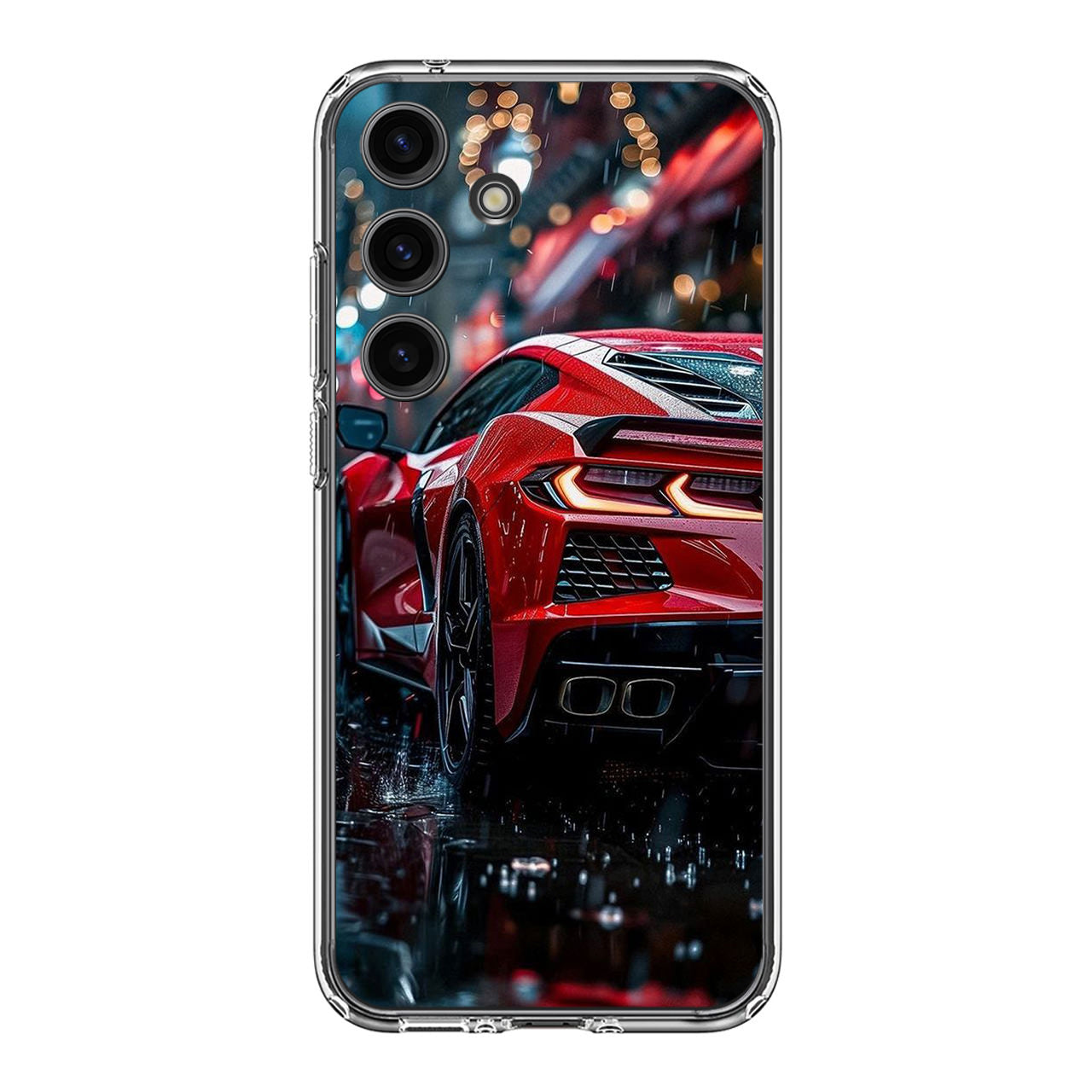 Red Sport Car in the Rain Samsung Galaxy S24 / S24 Plus Case