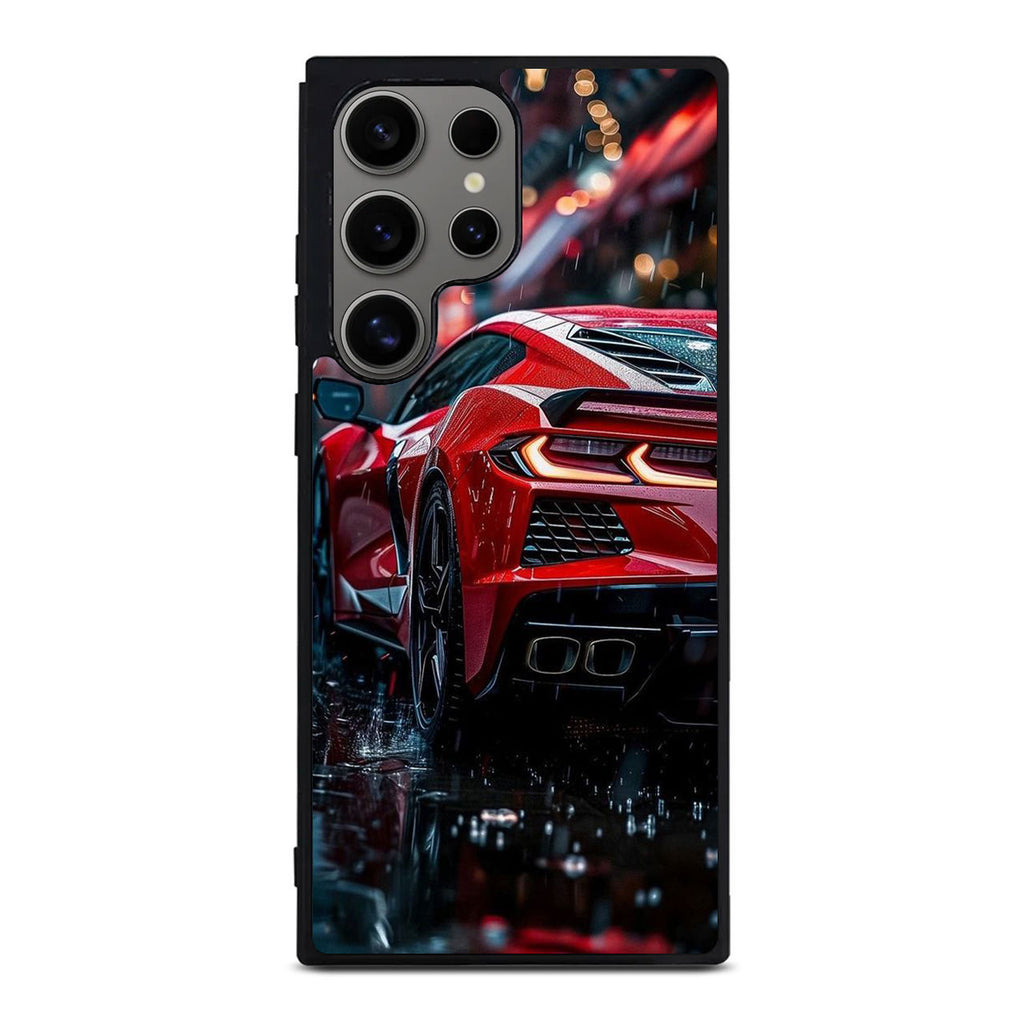 Red Sport Car in the Rain Samsung Galaxy S24 Ultra Case