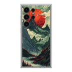 Crimson Moon Over Silent Peaks Samsung Galaxy S24 Ultra Case