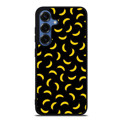 Bananas Fruit Pattern Black Samsung Galaxy S25 / S25 Plus Case