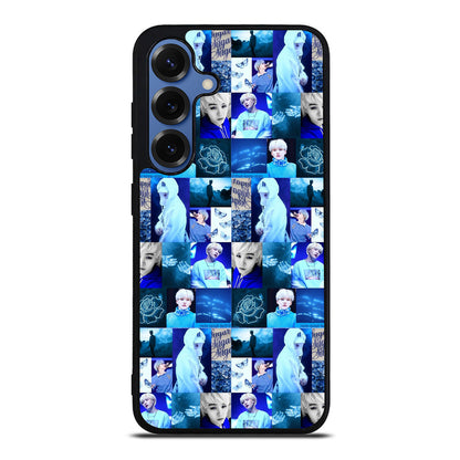 BTS Suga Blue Aesthetic Collage Samsung Galaxy S25 / S25 Plus Case