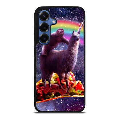 LLama And Sloth On Space Samsung Galaxy S25 / S25 Plus Case