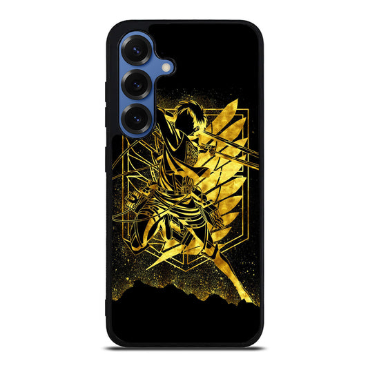 Eren Yeager Attack on Titan Gold Silhoutte Samsung Galaxy S25 / S25 Plus Case