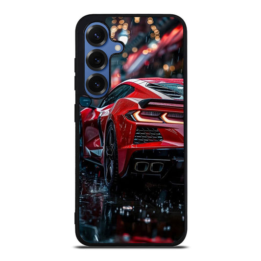 Red Sport Car in the Rain Samsung Galaxy S25 / S25 Plus Case