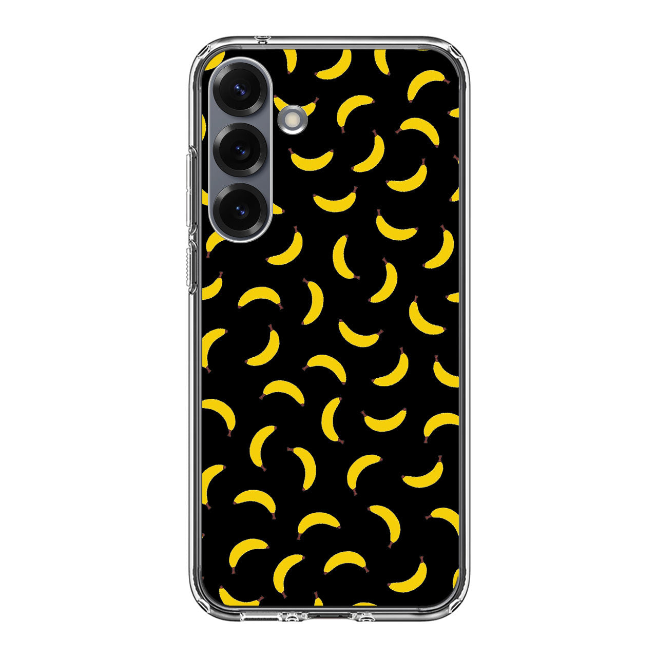 Bananas Fruit Pattern Black Samsung Galaxy S25 / S25 Plus Case