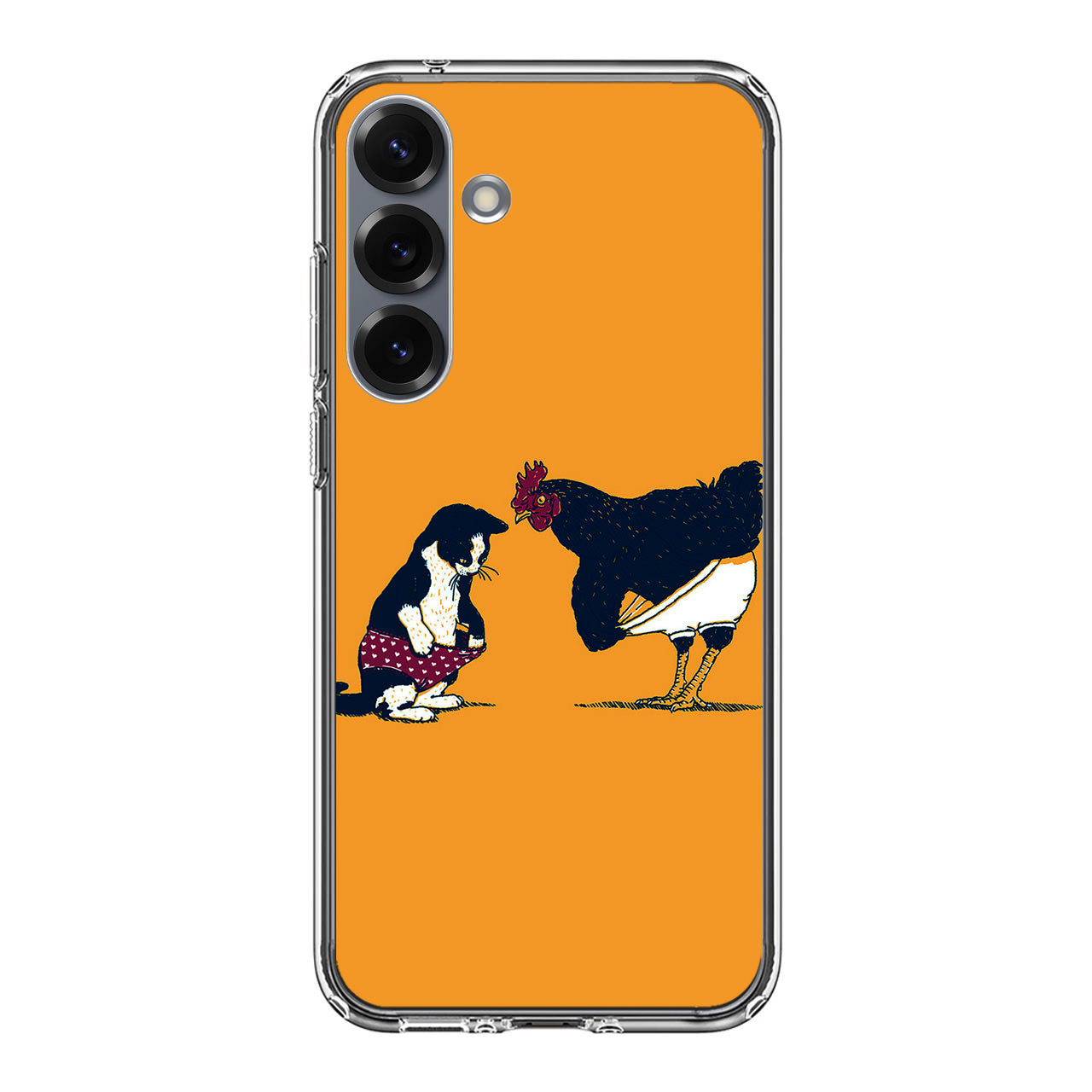 Cat Chicken Yellow Underwear Cute Samsung Galaxy S25 / S25 Plus Case