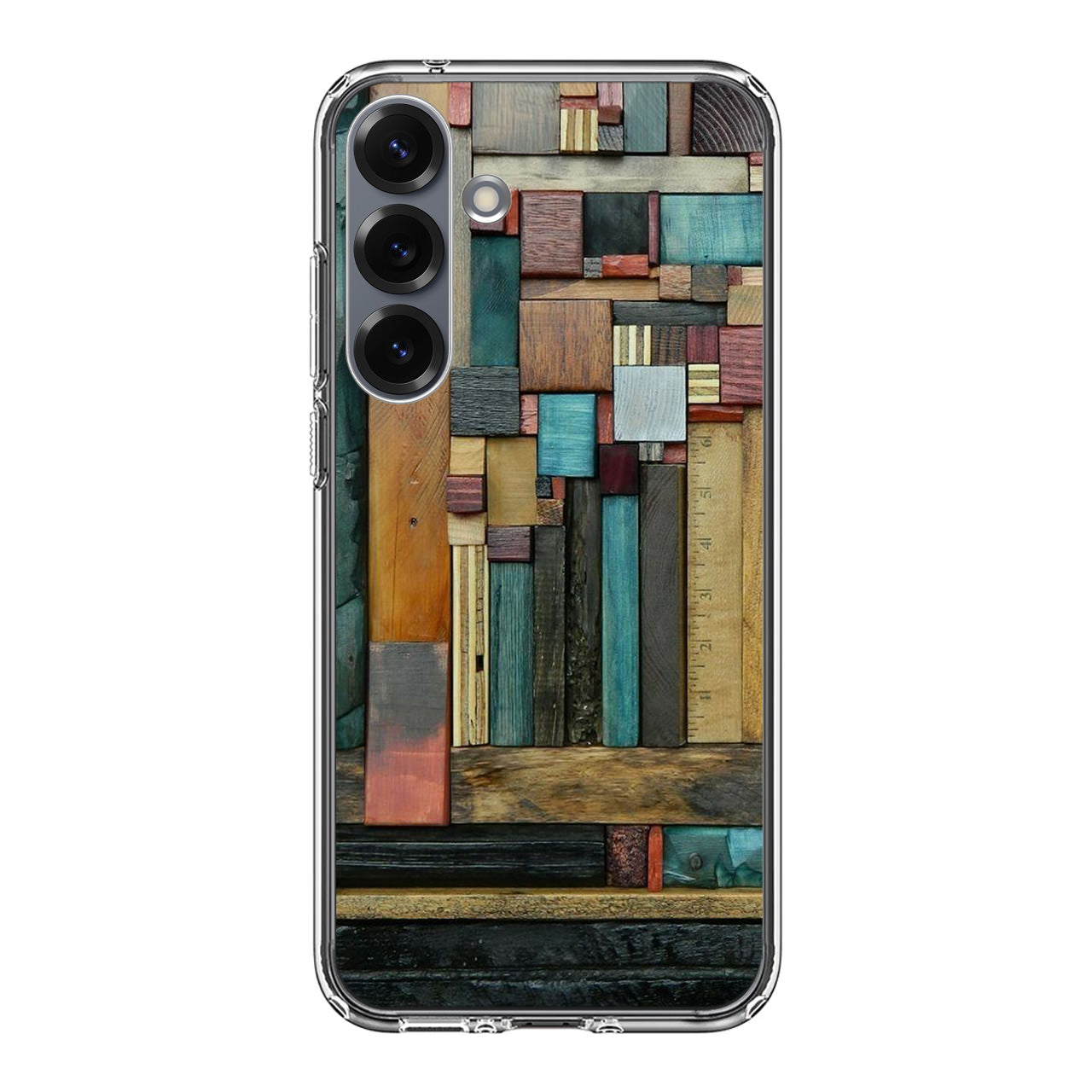 Painted Abstract Wood Sculptures Samsung Galaxy S25 / S25 Plus Case