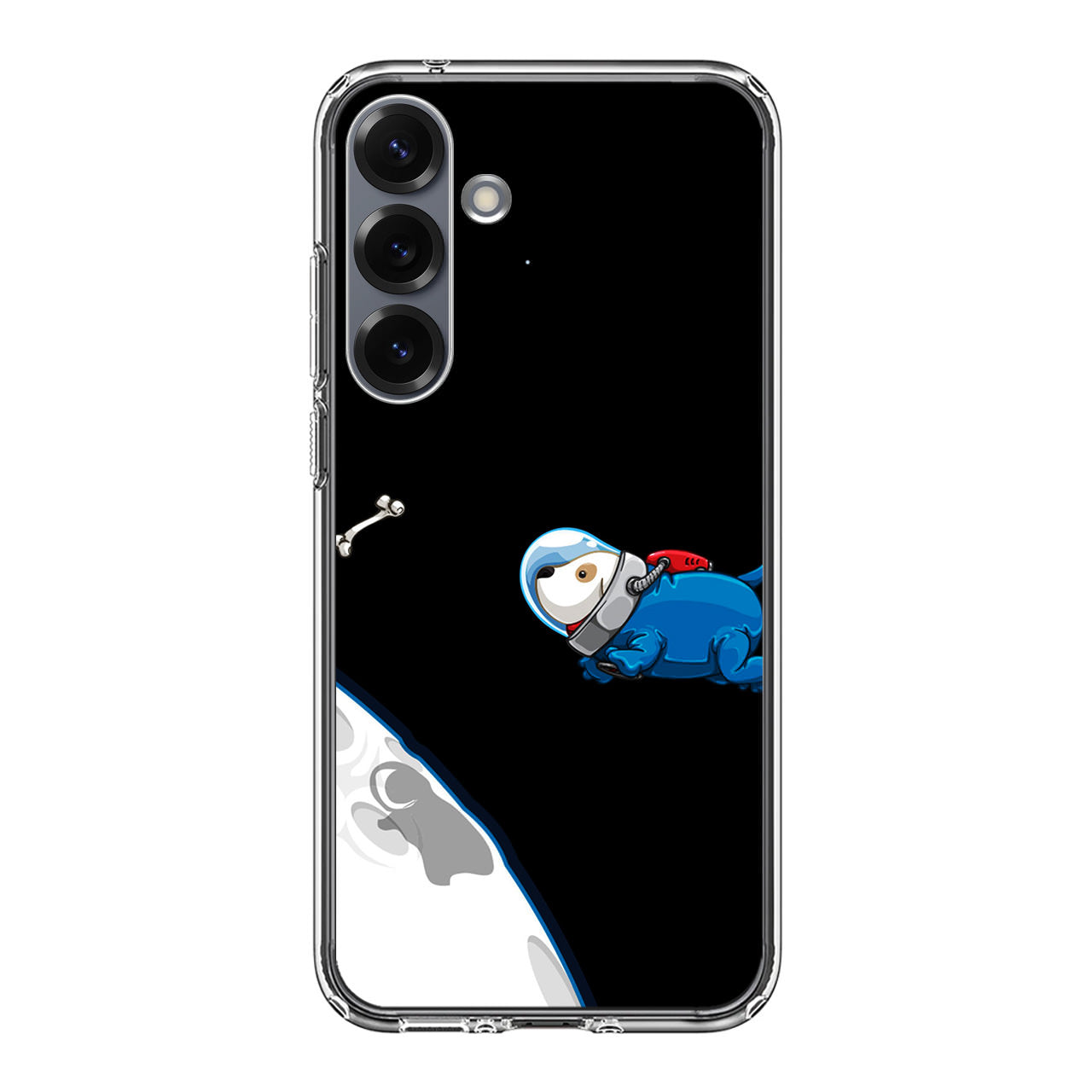 Space Dog Chasing A Bone Samsung Galaxy S25 / S25 Plus Case