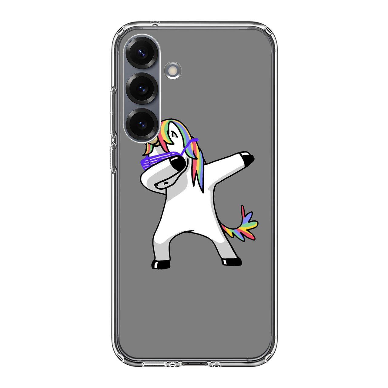 Unicorn Dabbing Grey Samsung Galaxy S25 / S25 Plus Case