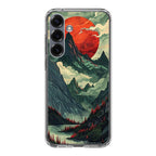 Crimson Moon Over Silent Peaks Samsung Galaxy S25 / S25 Plus Case