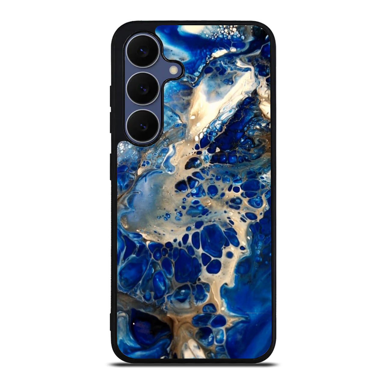 Abstract Golden Blue Paint Art Samsung Galaxy S25 FE Case