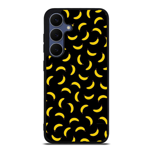 Bananas Fruit Pattern Black Samsung Galaxy S25 FE Case