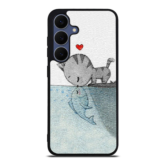 Cat Fish Kisses Samsung Galaxy S25 FE Case