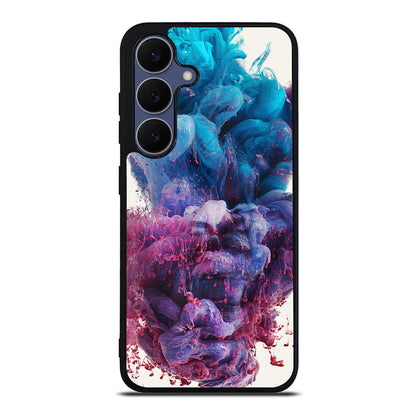 Colorful Dust Art on White Samsung Galaxy S25 FE Case