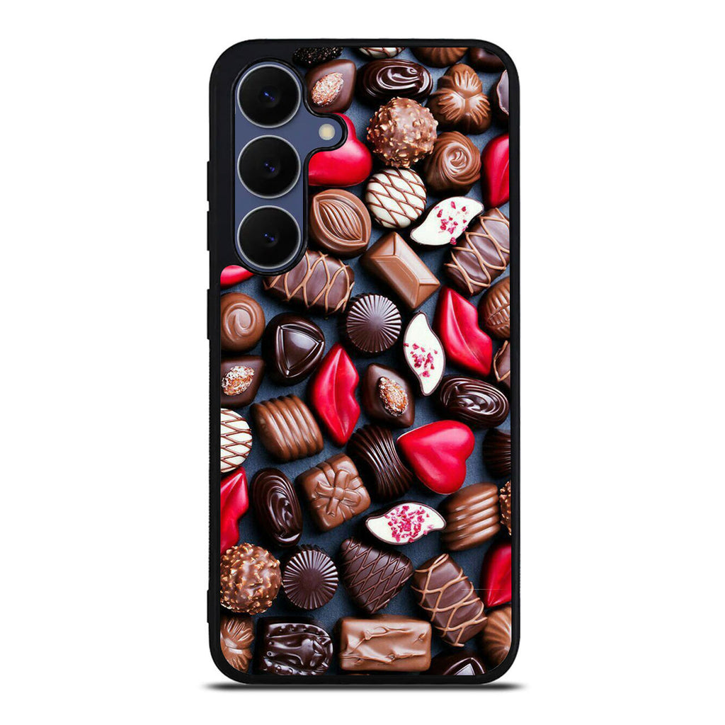 I Love Choco Pattern Samsung Galaxy S25 FE Case