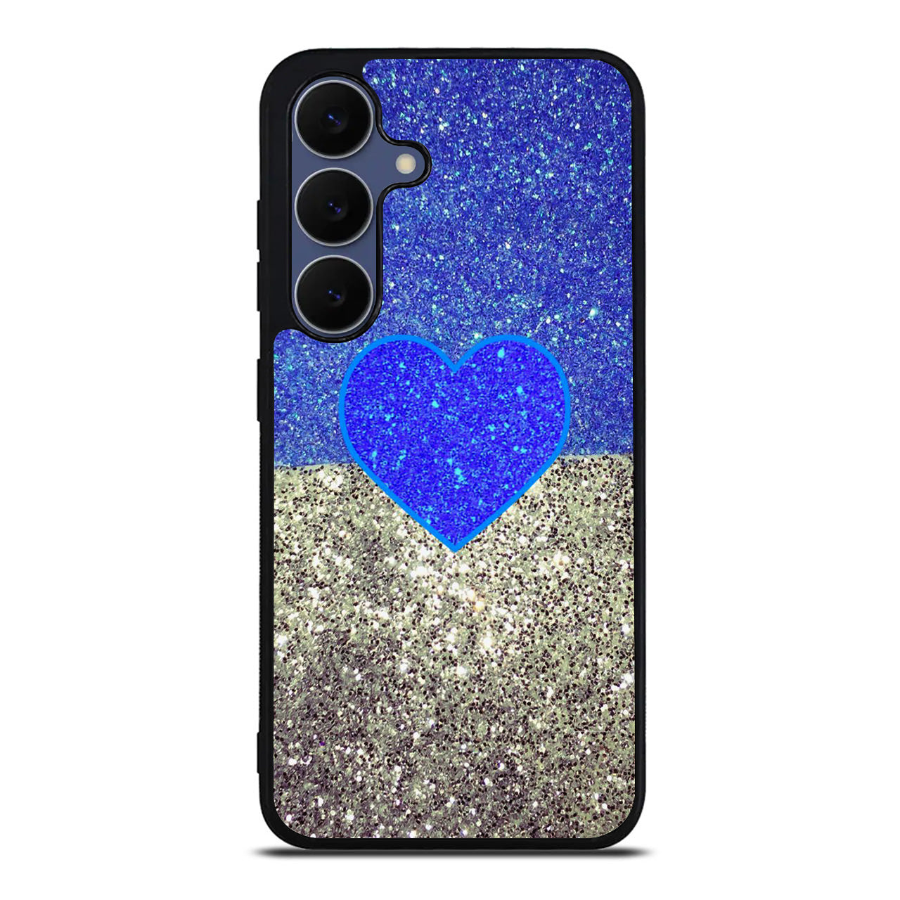 Love Glitter Blue and Grey Samsung Galaxy S25 FE Case
