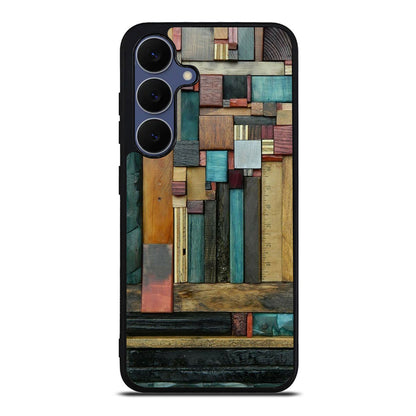 Painted Abstract Wood Sculptures Samsung Galaxy S25 FE Case
