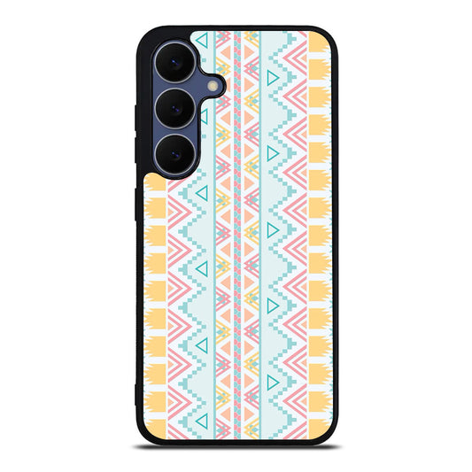 Peach Aztec Pattern Samsung Galaxy S25 FE Case