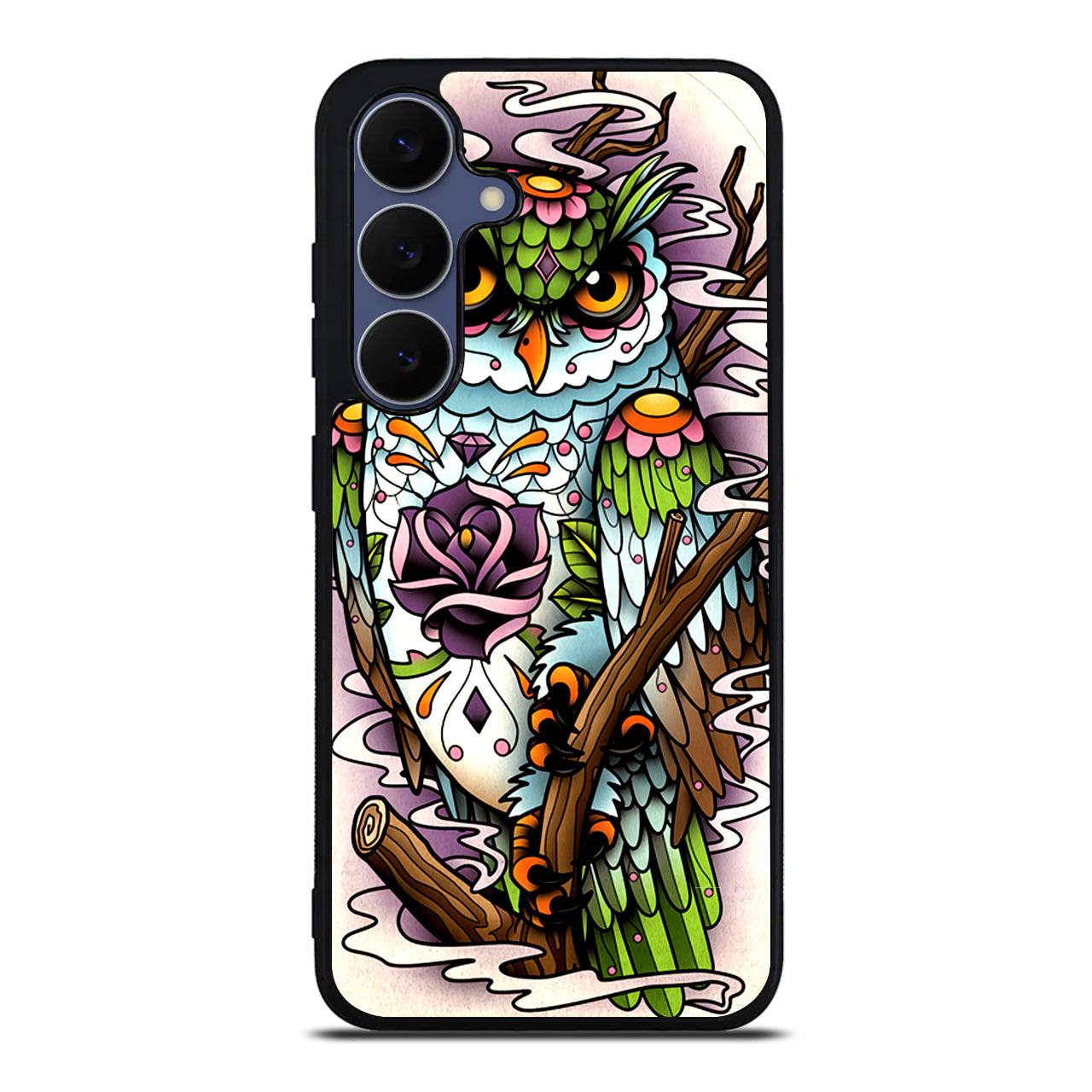 Sugar Skull Owl Tattoo Samsung Galaxy S25 FE Case