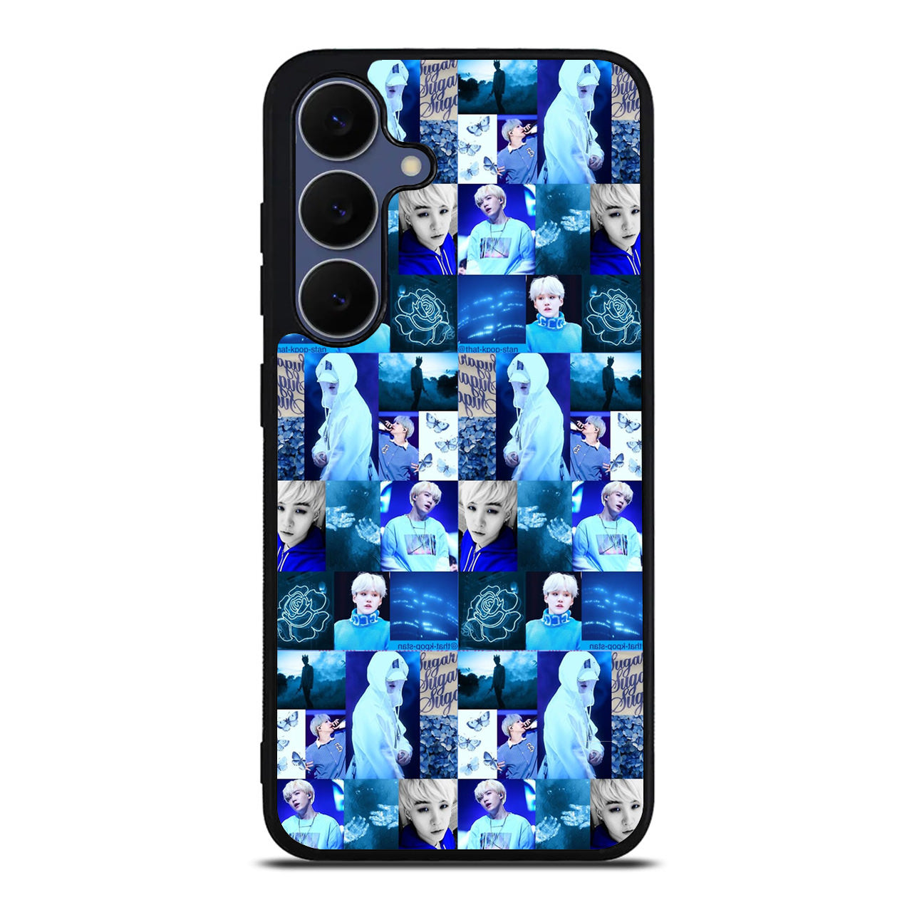 BTS Suga Blue Aesthetic Collage Samsung Galaxy S25 FE Case