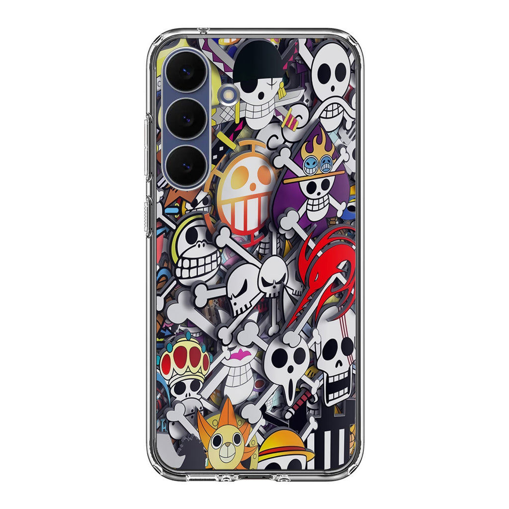 All Pirate Symbols One Piece Samsung Galaxy S25 FE Case