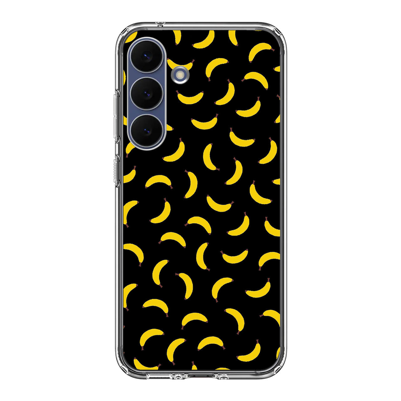Bananas Fruit Pattern Black Samsung Galaxy S25 FE Case