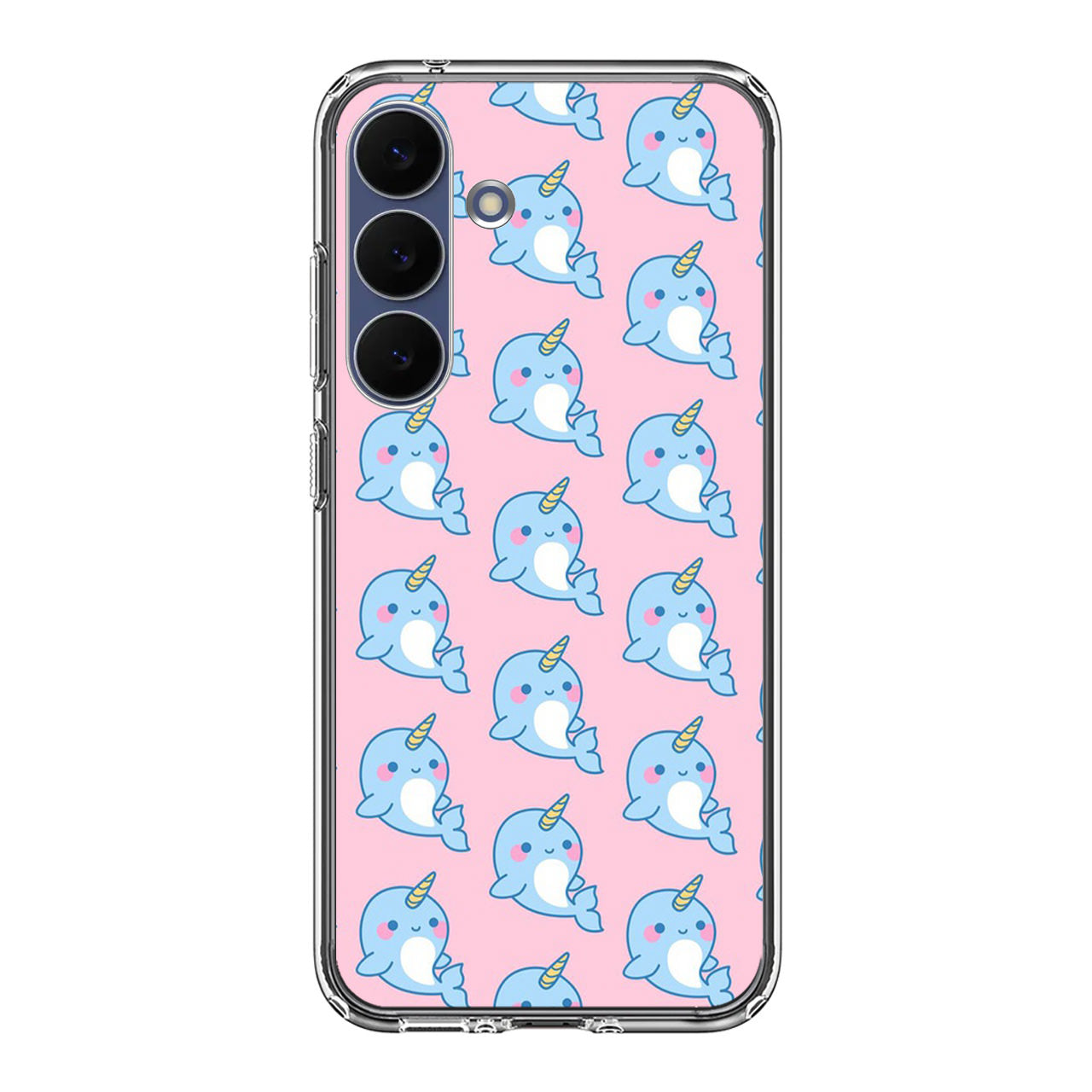 Horned Whales Pattern Samsung Galaxy S25 FE Case