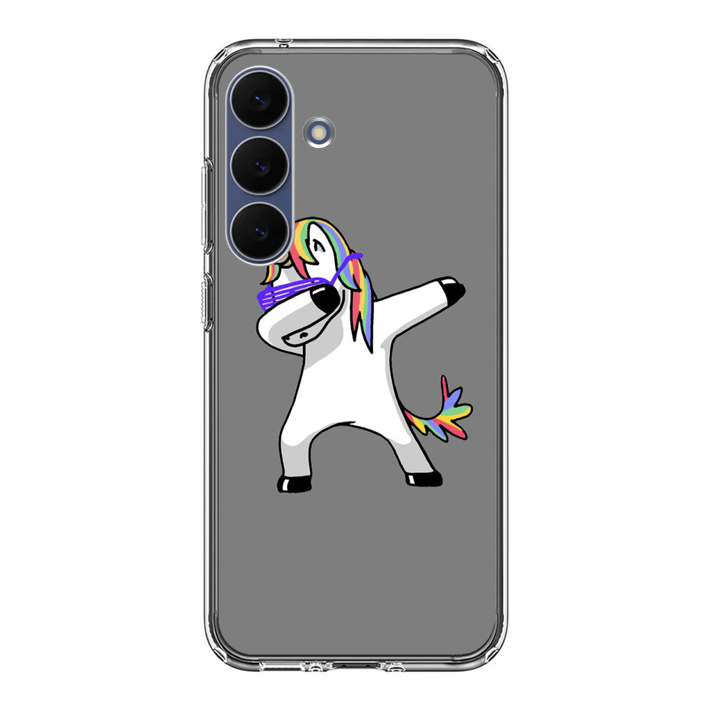 Unicorn Dabbing Grey Samsung Galaxy S25 FE Case