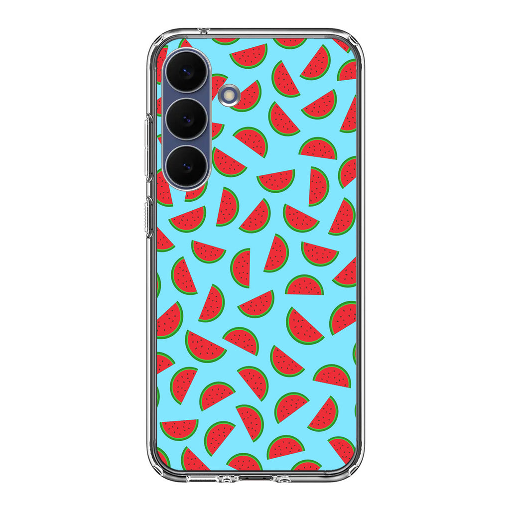 Watermelon Fruit Pattern Blue Samsung Galaxy S25 FE Case