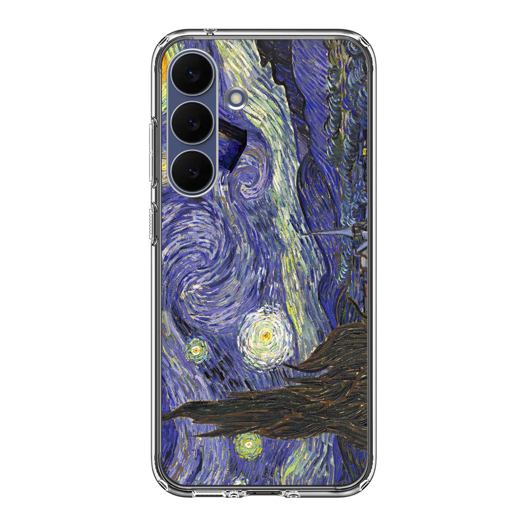 Dr Who Tardis In Van Gogh Starry Night Samsung Galaxy S25 FE Case