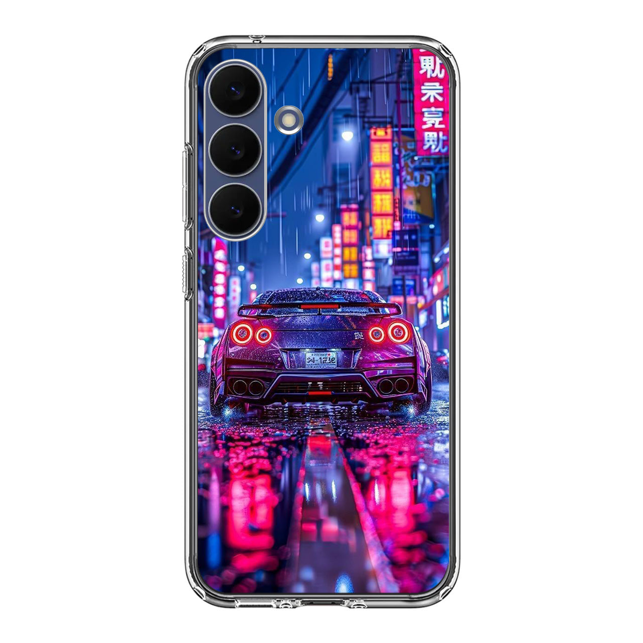 Neon Midnight Drift Tokyo Rain Samsung Galaxy S25 FE Case