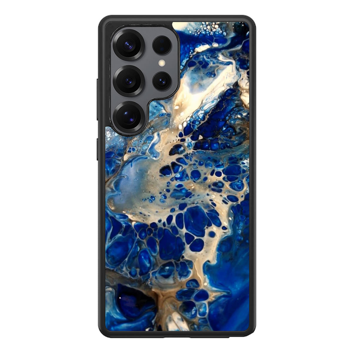 Abstract Golden Blue Paint Art Samsung Galaxy S25 Ultra Case