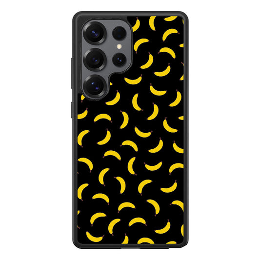 Bananas Fruit Pattern Black Samsung Galaxy S25 Ultra Case