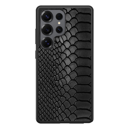 Black Snake Skin Texture Samsung Galaxy S25 Ultra Case