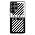 Black White Stripes Samsung Galaxy S25 Ultra Case