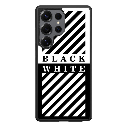 Black White Stripes Samsung Galaxy S25 Ultra Case