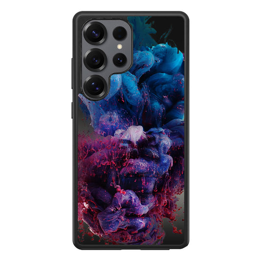 Colorful Dust Art on Black Samsung Galaxy S25 Ultra Case