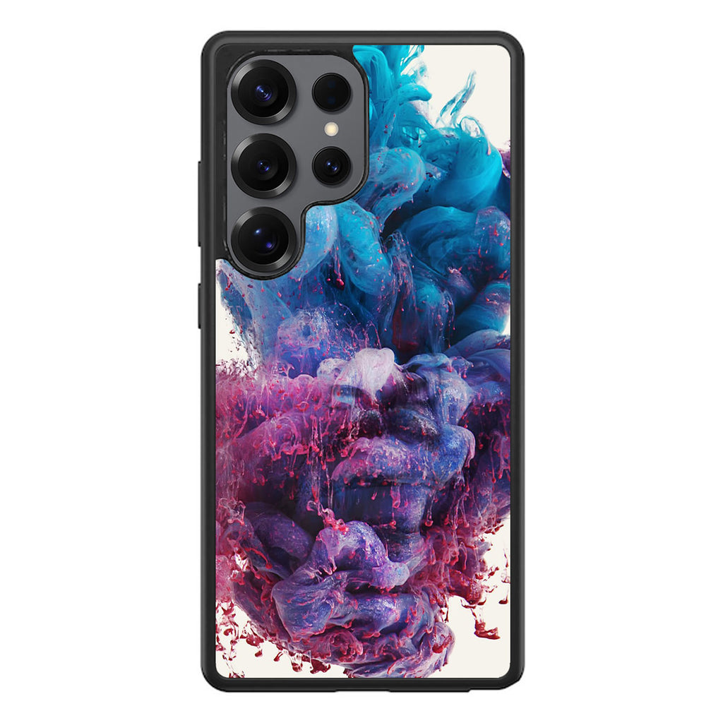 Colorful Dust Art on White Samsung Galaxy S25 Ultra Case