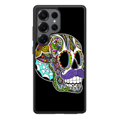 Mustache Sugar Skull Samsung Galaxy S25 Ultra Case