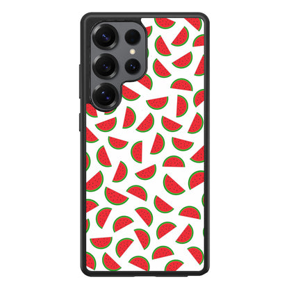 Watermelon Fruit Pattern White Samsung Galaxy S25 Ultra Case