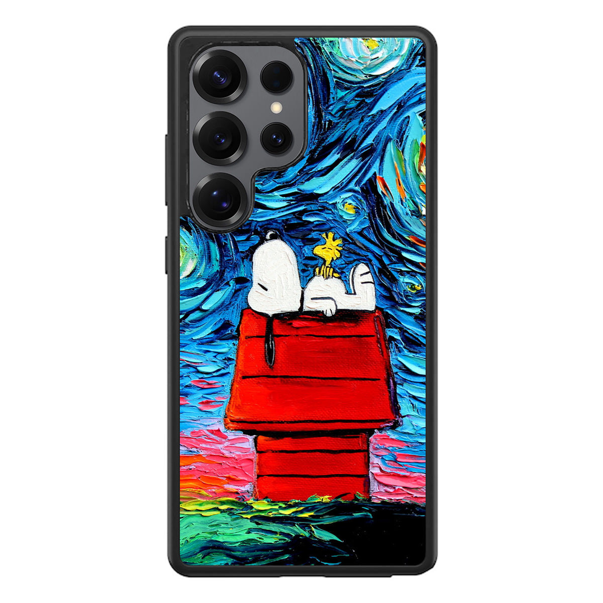 Dog Lying Under Starry Night Van Gogh Samsung Galaxy S25 Ultra Case